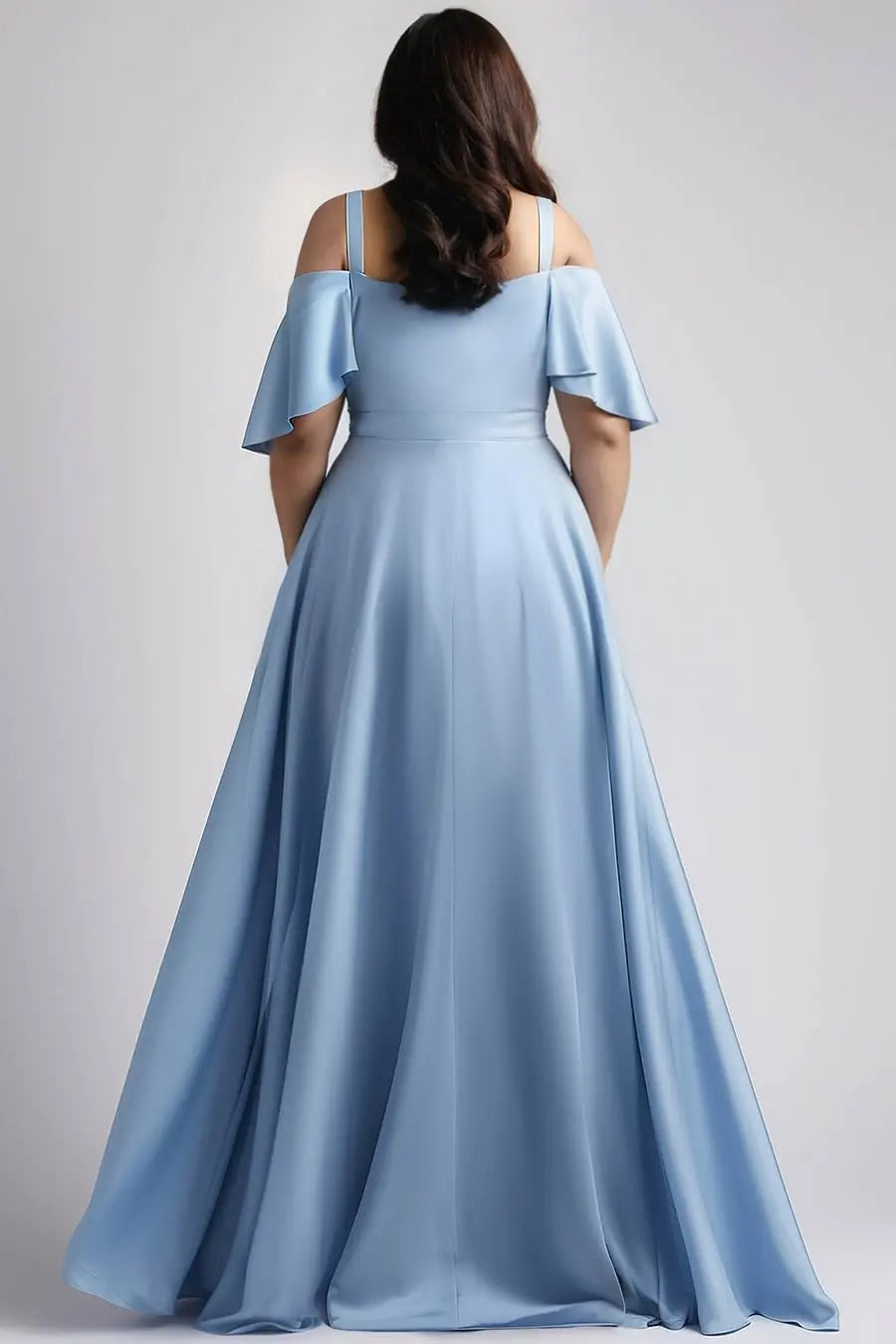 Off Shoulder Elegant Evening Plus Size Dress Chiffon Pleated A-Line Drop Sleeve Sexy V-Neck Summer Wedding Guest Maxi Dress