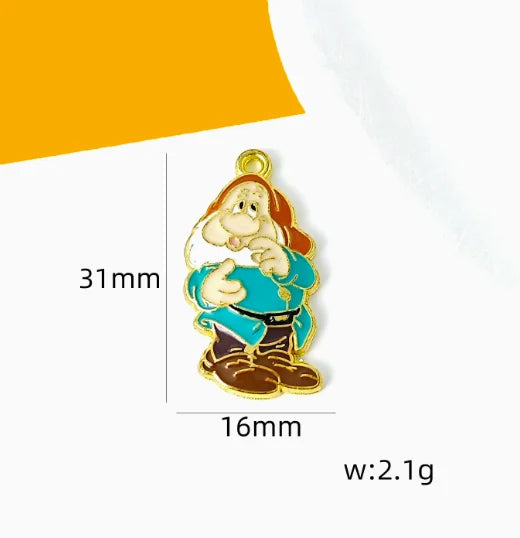 10 pcs Cartoon Charm Pendants Enamel Craft, Perfect for DIY Earrings, Bracelets, Neck