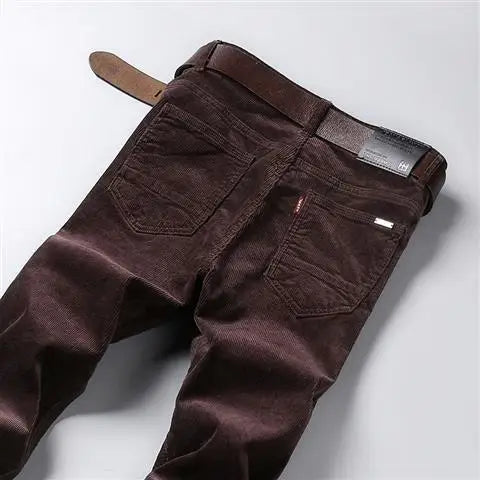 New Arrival Autumn Winter Casual Pants Men's Corduroy Streetwear Straight Stretchable Thick Velvet Pants Men Clothing Trousers