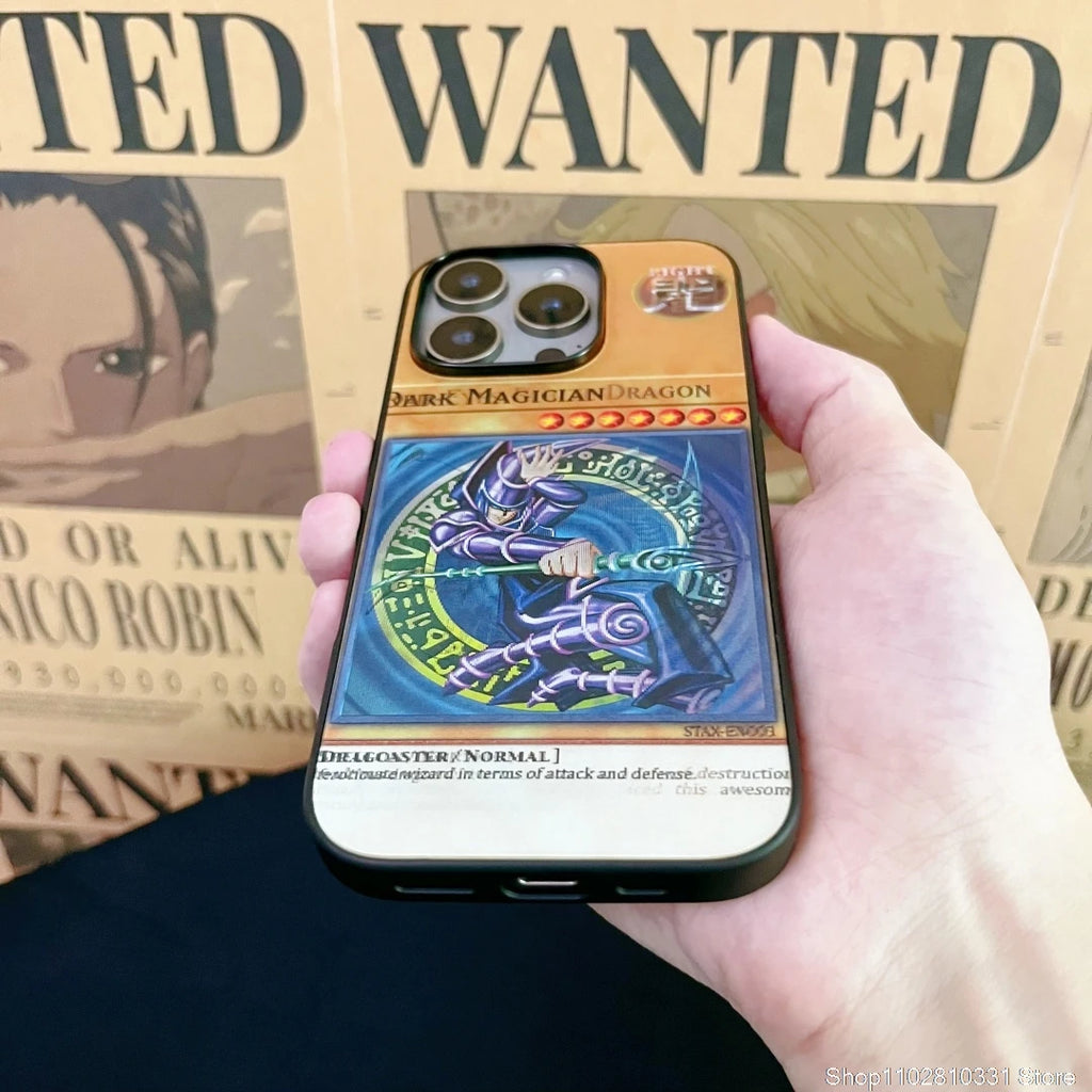 3D Grating Card White Dragon Monsters Phone Case for iPhone 16 15 14 13 11 12 17 Pro Max Plus Mini 16E Duel Game Yu Gi Cover