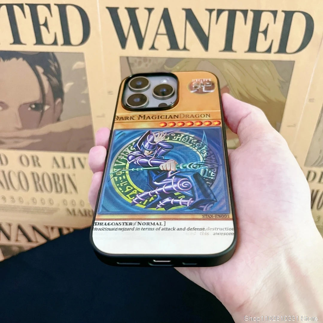 3D Grating Card White Dragon Monsters Phone Case for iPhone 16 15 14 13 11 12 17 Pro Max Plus Mini 16E Duel Game Yu Gi Cover