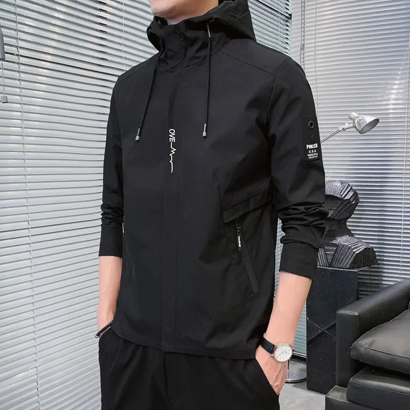 Spring and Autumn New Fashion Solid Color Hooded Large Size Jacket Men's Casual Loose Comfortable High Quality Coat M-5XL 2024