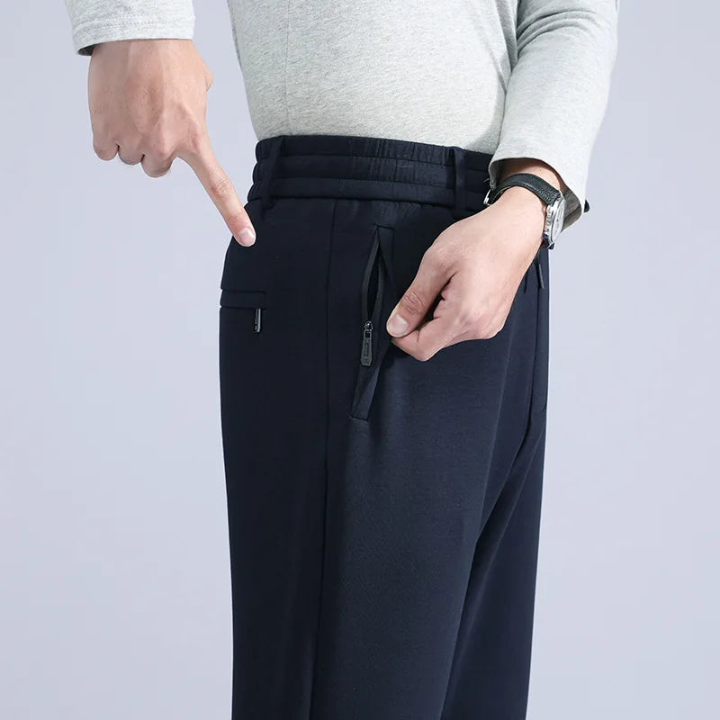 Extended 120cm Men's Pants High Wasit Stretch Trouser Male Extra Long Leg Length Inseam Casual Lengthened 200 Cm 205cm Loose Fit