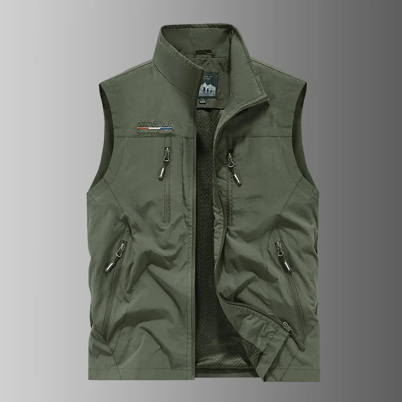 New autumn-winter fashion hooded jacket,men's outdoor stand-up collar functional multi-pocket waterproof and quick-drying jacket