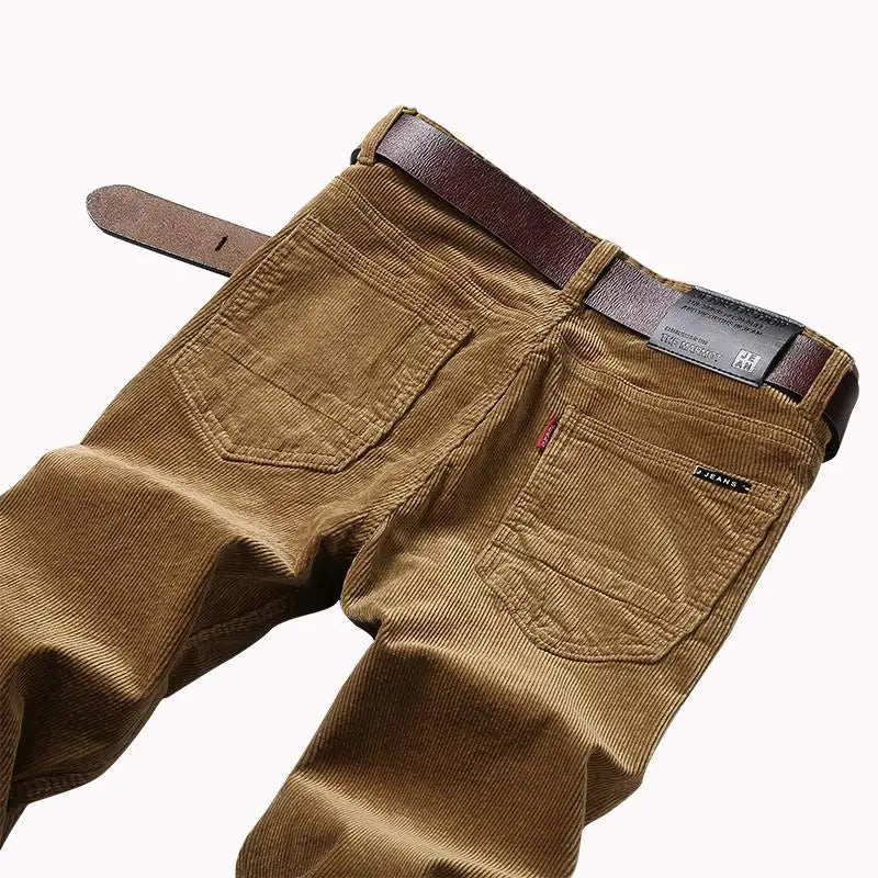 New Arrival Autumn Winter Casual Pants Men's Corduroy Streetwear Straight Stretchable Thick Velvet Pants Men Clothing Trousers