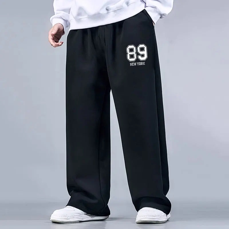 Spring Autumn Multi-Pockets Sweatpants Men Drawstring Waist Sportswear Casual Track Pants Plus Size Loose Straight Trousers 7XL
