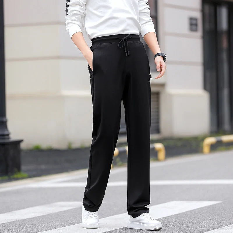 Big Tall Men's Pants High Quality Waist Casual Trouser Male Super Extra Long Length 130cm 200 Cm 205cm Size Non-Iron Thin Youth