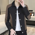 Men's Casual Lapel Jacket 2025 Spring Autumn Fashion Trend Color Matching Top Youth Handsome Boutique Coat