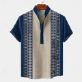 Men's Linen Short Sleeved Shirt, Button Design, Digital Printing, Casual and Comfortable, Fashionable to Wear