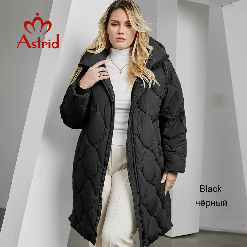 Astrid Women's Winter Jacket 2023 Plus Size Women Parka Warm Thick Bio Down Jackets Windproof Long Hooded Quilted Coat Female