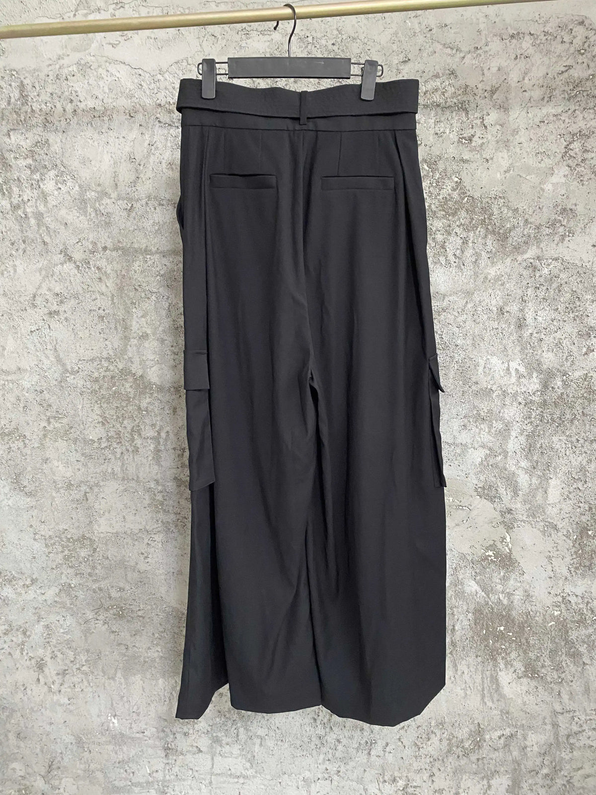 TOP-YAMAMOTO workwear floor-length pants with large pockets, Japanese niche design sense, wide-leg straight leg, casual long