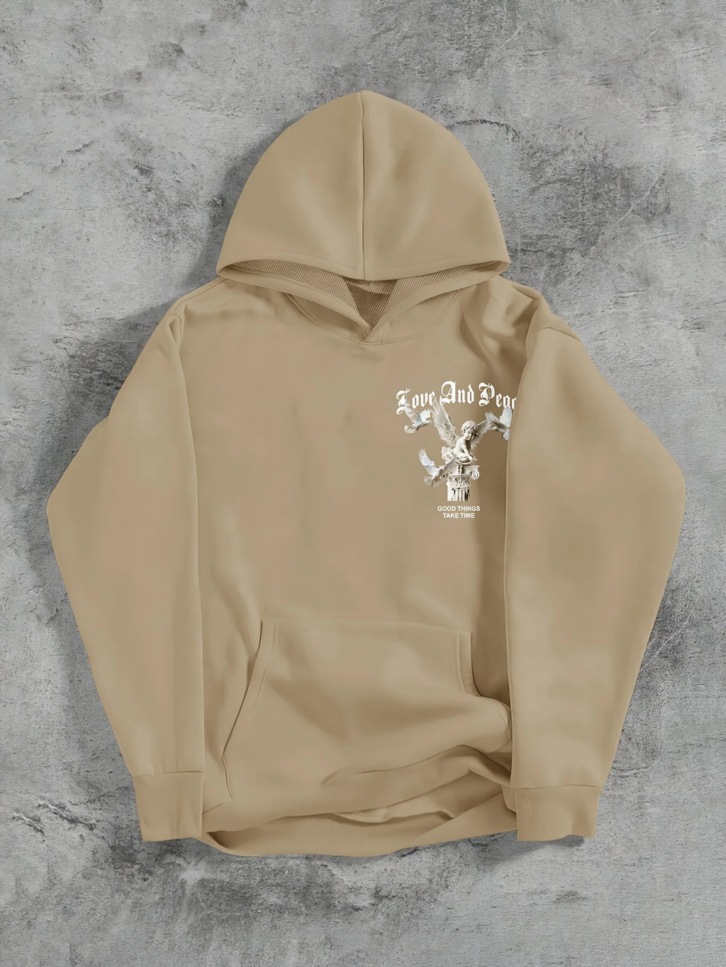 2025 New Trendy Long Sleeve Men's Angel Printed Casual Street Hoodie Autumn/Winter Clothing