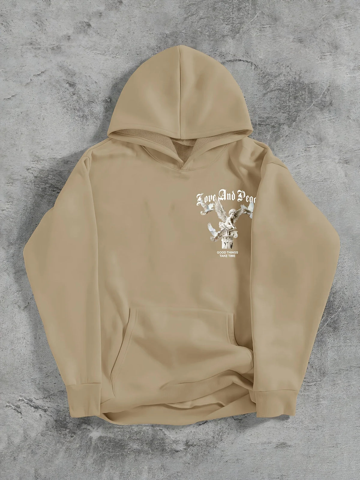 2025 New Trendy Long Sleeve Men's Angel Printed Casual Street Hoodie Autumn/Winter Clothing