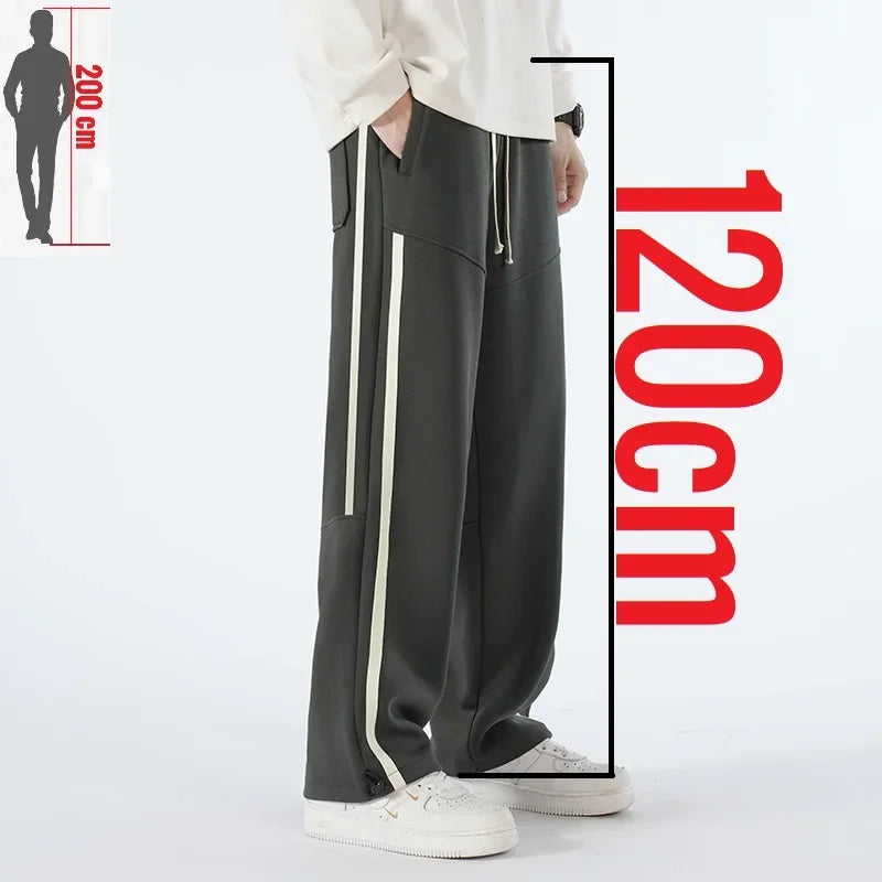 Big Tall Men Pants 200 Cm 190cm Extra Long Length Trousers Male Straight Leg Sweatpants Winter Autumn Fleece Warm Lengthen 120cm