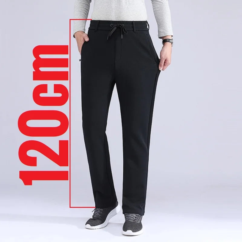 Extended 120cm Men's Pants High Wasit Stretch Trouser Male Extra Long Leg Length Inseam Casual Lengthened 200 Cm 205cm Loose Fit