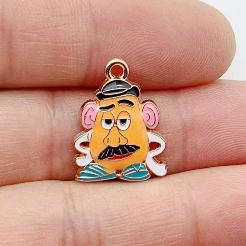 10PCS Cartoon Anime Animal Alloy Enamel Pendant Colorful Dangle DIY Necklace Bracelet Earrings Keychain Accessories