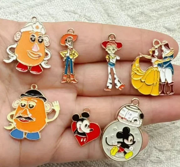 10pcs Mickey toy Necklace Charms for Handbags Key Chain Accessories DIY Jewelry Making Gifts