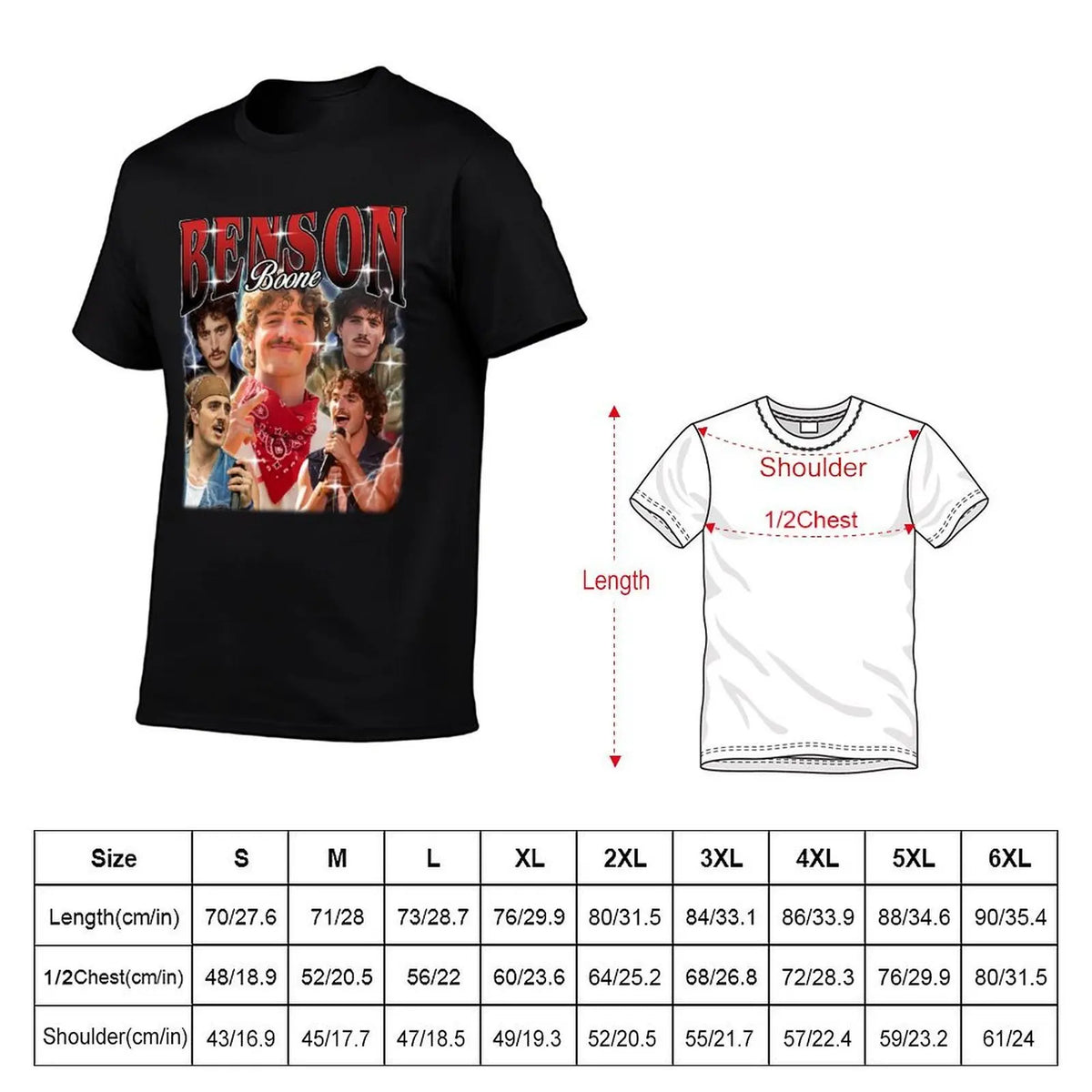 Benson James Boone Vintage Style T-Shirt Big and Tall Loose Fit T-Shirt