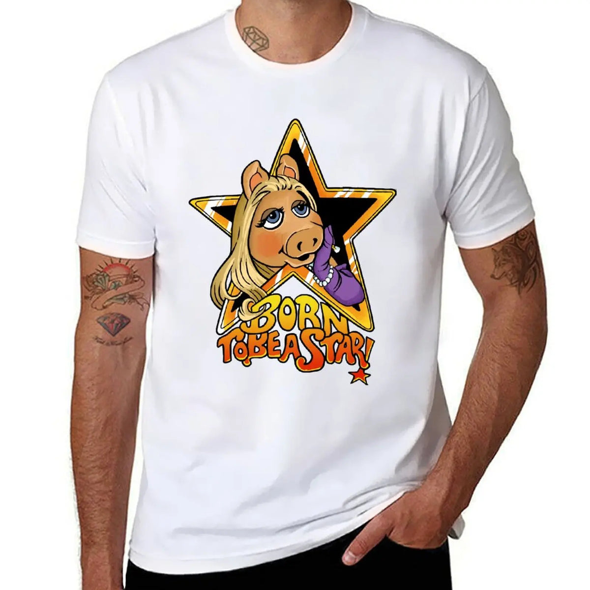 Miss piggy T-Shirt Big and Tall Solid Color T-Shirt