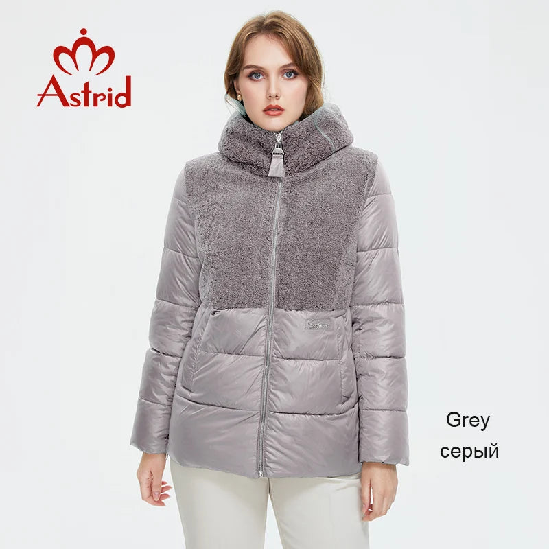 Astrid 2023 Winter Women's Jacket Plus Size Parkas Women Clothing Faux Fur Tops Fashion Stitching Padded Coats Outerwear 10003