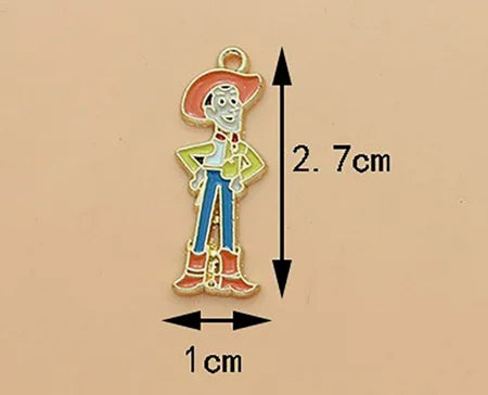 10pcs Cartoon Charm for Jewelry Making Enamel Necklace Keychain Phone Pendant Diy Accessories Alloy Metal Gold ﻿