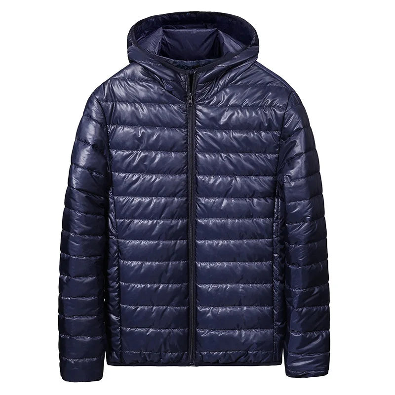 Men's Short Lightweight down Cotton Jacket Autumn Winter New Style Bread Style Coat Polyester Fiber Zipper Closure Hooded Sol...