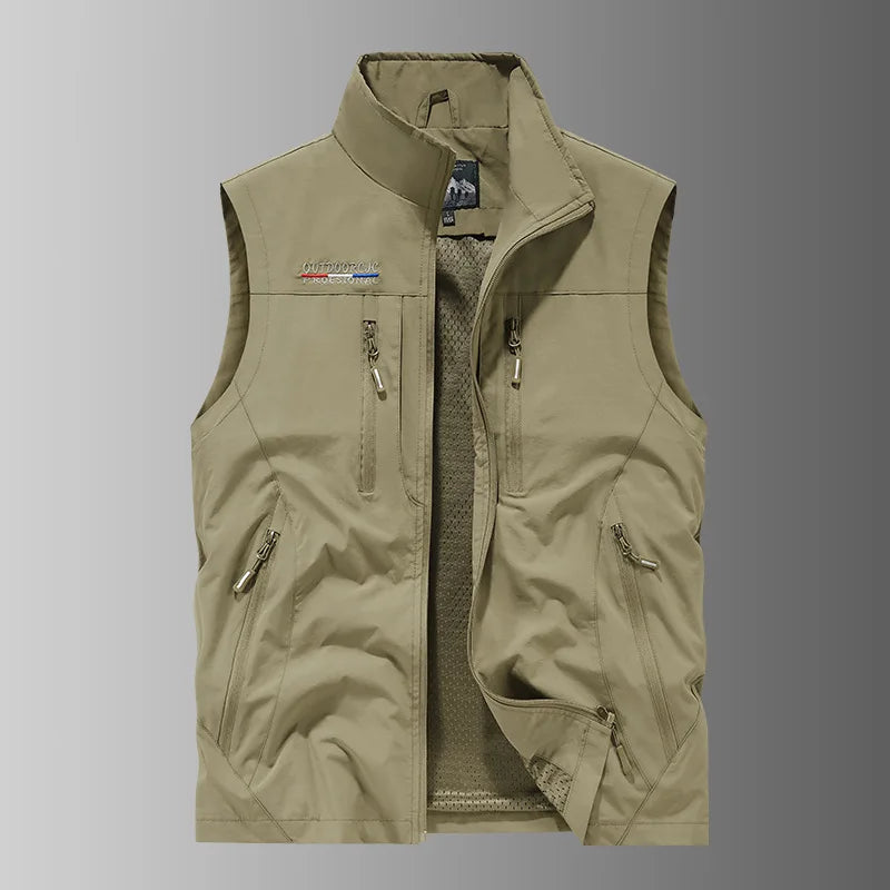 New autumn-winter fashion hooded jacket,men's outdoor stand-up collar functional multi-pocket waterproof and quick-drying jacket