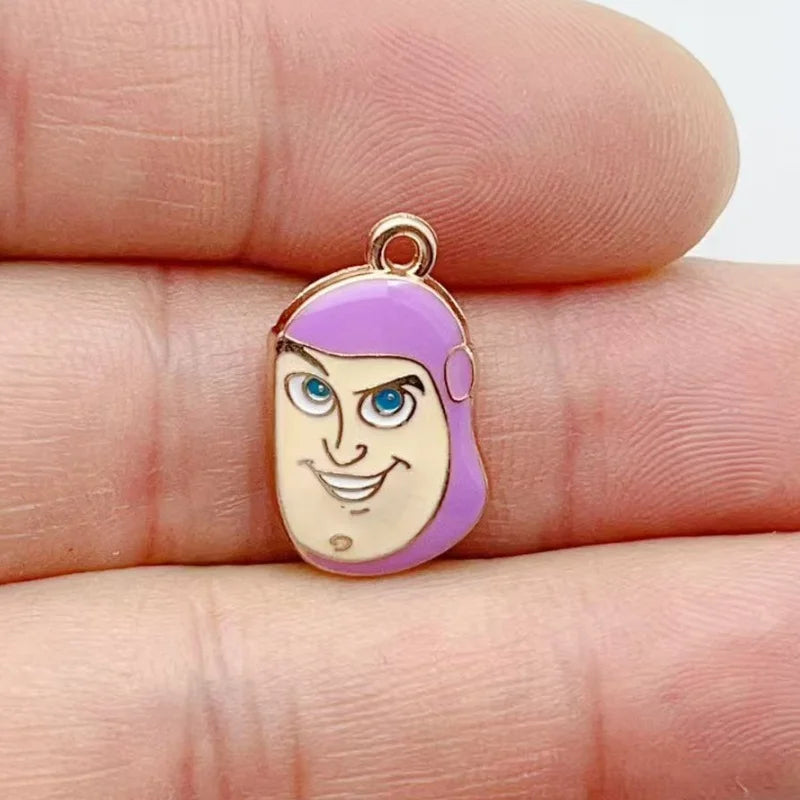 10PCS Cartoon Anime Animal Alloy Enamel Pendant Colorful Dangle DIY Necklace Bracelet Earrings Keychain Accessories