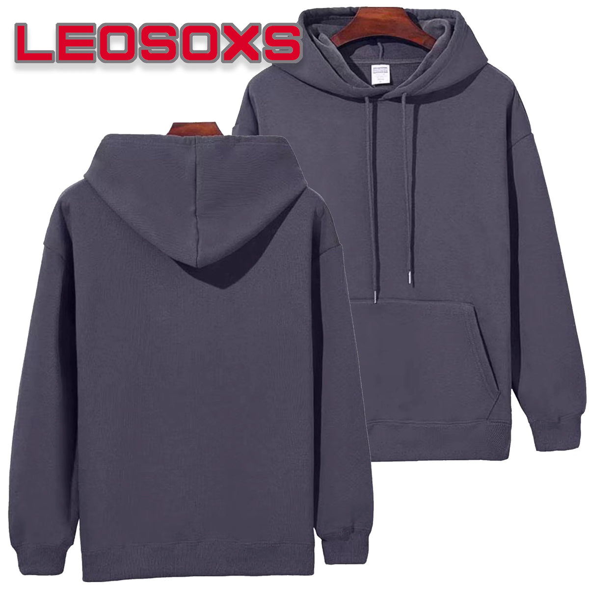 DIY Pattern Custom LOGO 16.9 oz 480 g/m² Heavy Cotton Plus Velvet Hooded Sweater Men's Thick Black Polar Fleece Pullover