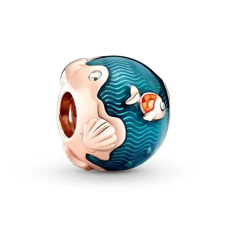 Hot Sale 100% 925 Sterling Silver Fashion Ocean Animal Fish Starfish Seahorse Beads Ladies DIY Elegant Fine Jewelry Gifts