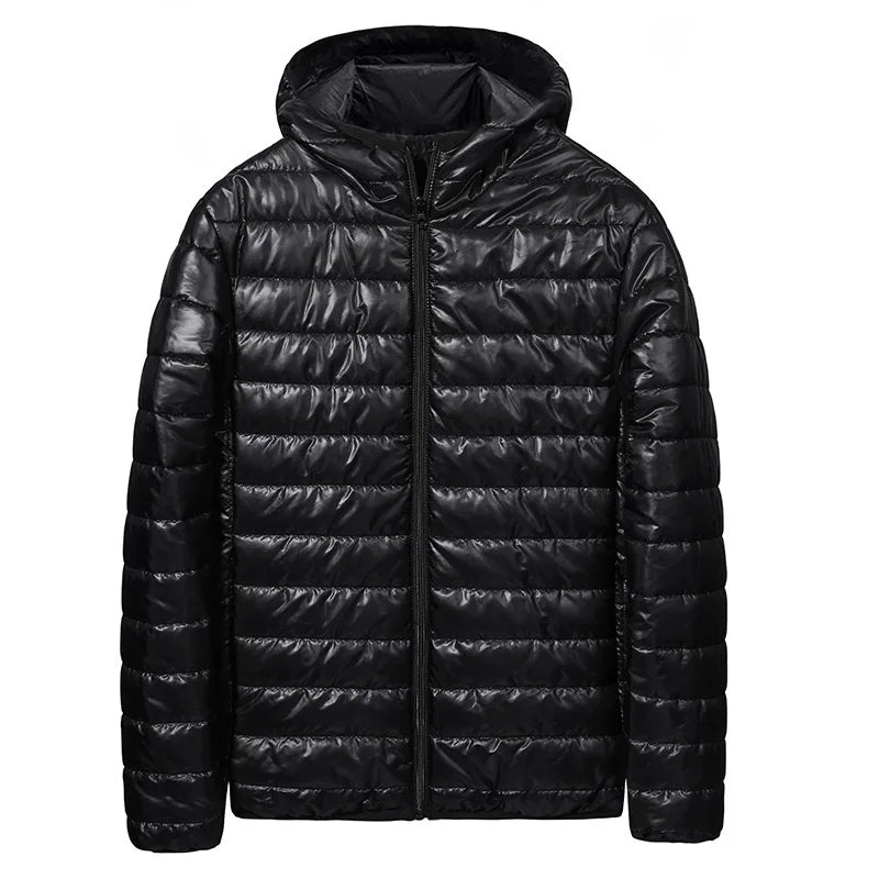 Men's Short Lightweight down Cotton Jacket Autumn Winter New Style Bread Style Coat Polyester Fiber Zipper Closure Hooded Sol...