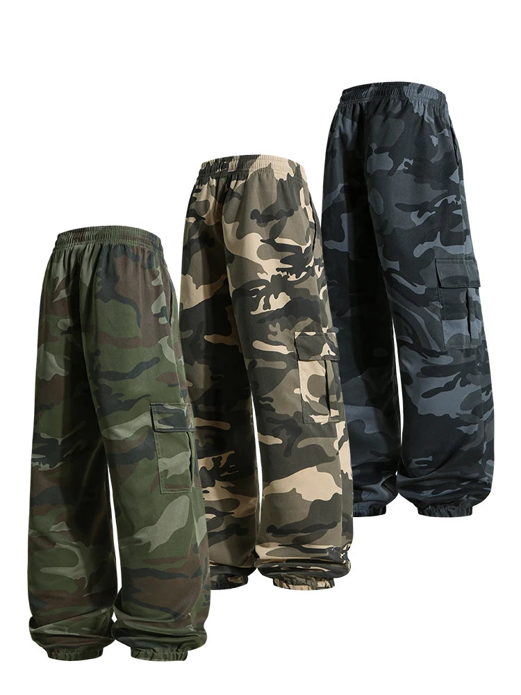 Men'S Camo Jogger Pants Military Cargo Pants Leg-Bound Tapered Casual Camouflage Pants