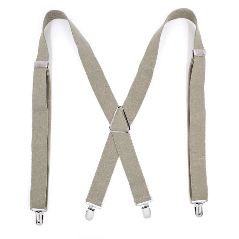 Suspenders for Men Work 2.5cm Wide 2 Clips Heavy Duty Big and Tall Trucker Suspenders Adjustable Elastic Trouser Braces