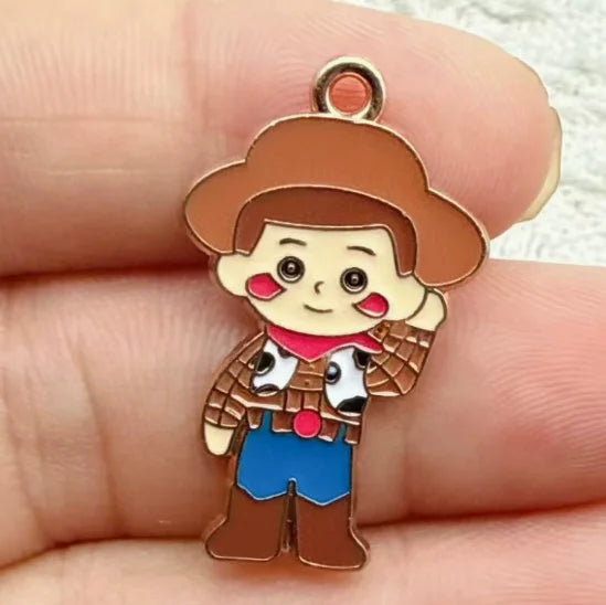 10pcs Cartoon Charm for Jewelry Making Enamel Necklace Keychain Phone Pendant Diy Accessories Alloy Metal Gold ﻿