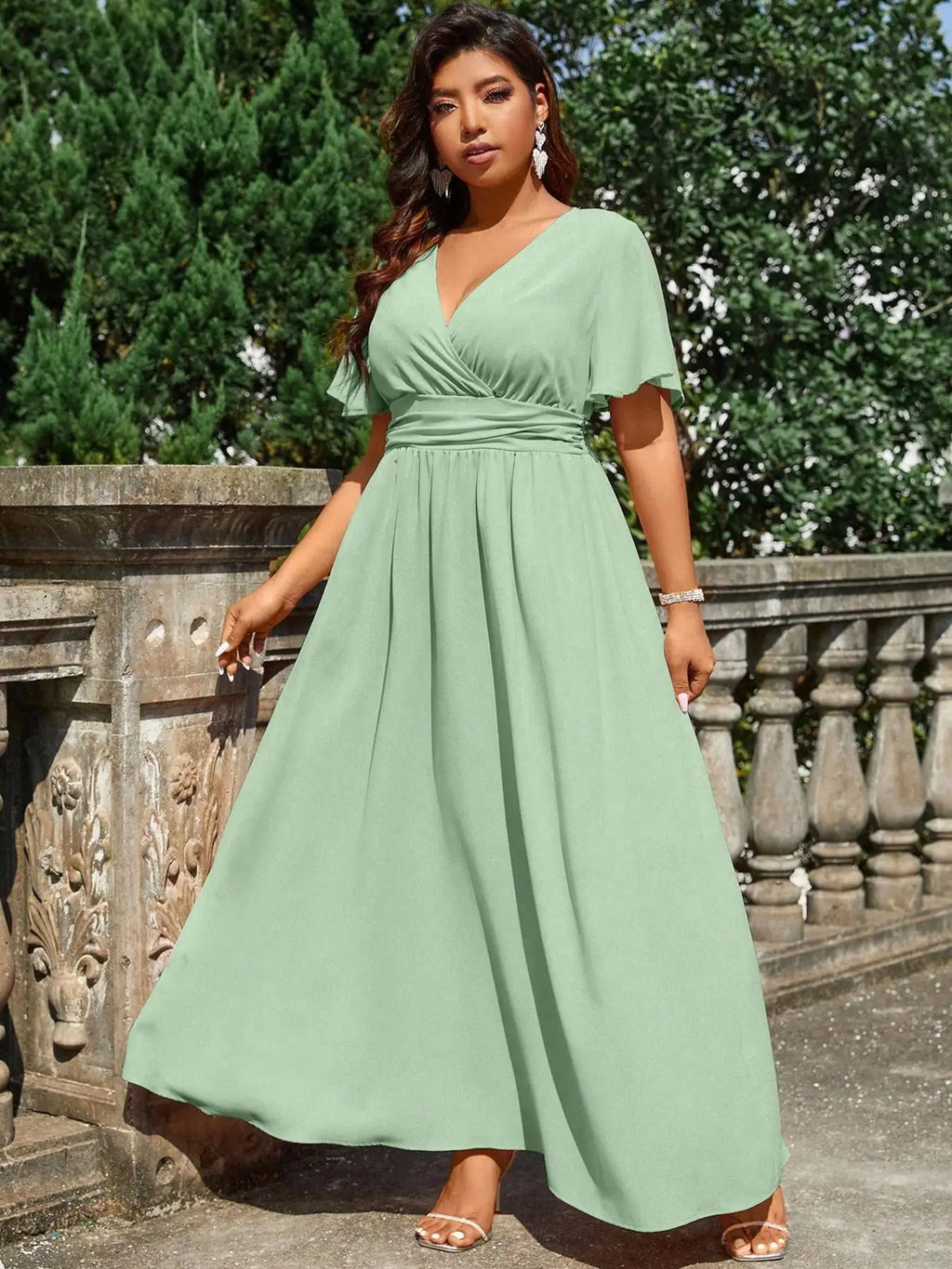 Plus Size Dress for All Seasons, Casual Woven Fashion Dress with Fitted Style, Moderate Thickness and Fabric