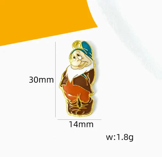 10 pcs Cartoon Charm Pendants Enamel Craft, Perfect for DIY Earrings, Bracelets, Neck