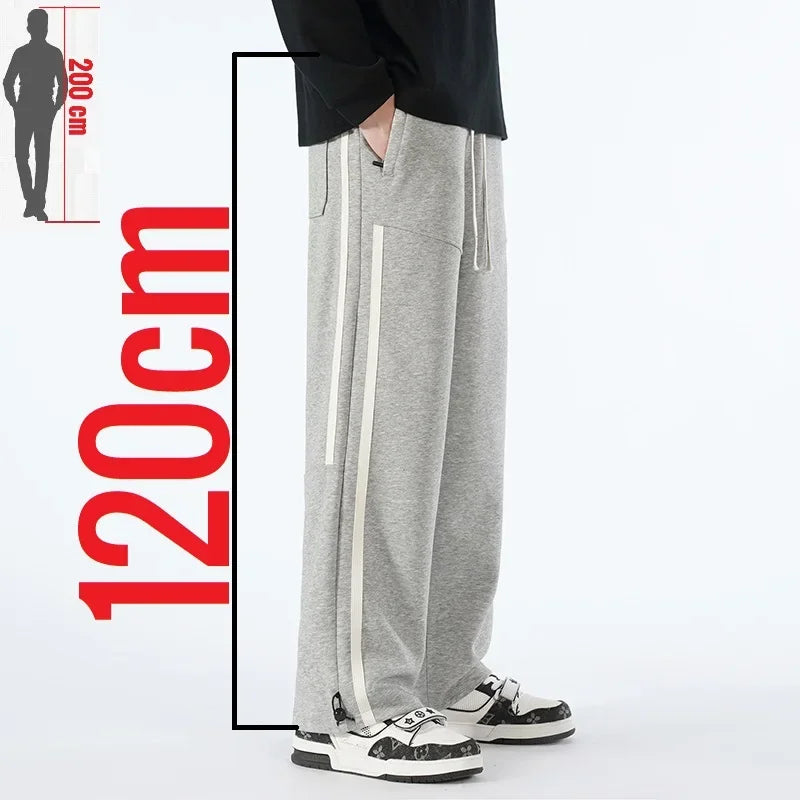 Big Tall Men Pants 200 Cm 190cm Extra Long Length Trousers Male Straight Leg Sweatpants Winter Autumn Fleece Warm Lengthen 120cm