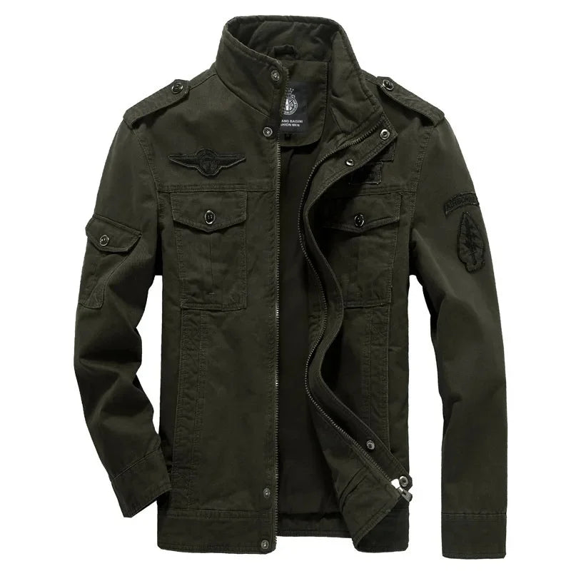 Casual Men's Jacket Autumn Winter New Style Military Workwear Large Size Cotton Jacket Loose Fit Regular Length Casual Style