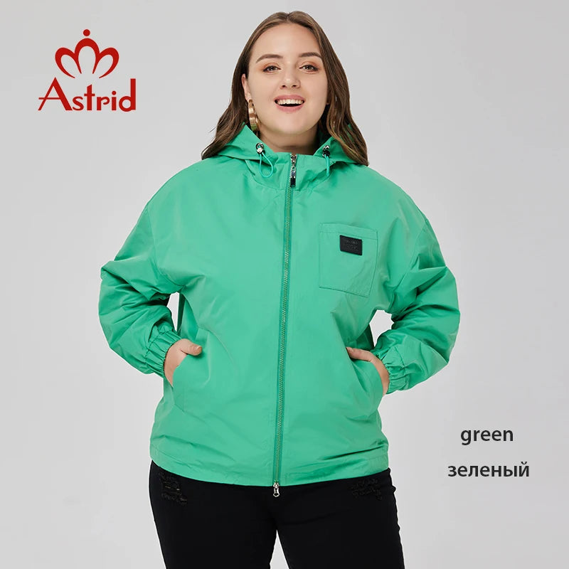 Astrid Women's Spring Jacket 2023 Casual Coat Women Clothes Hooded Bright Short Female Clothing New In Outerwears Plus Size