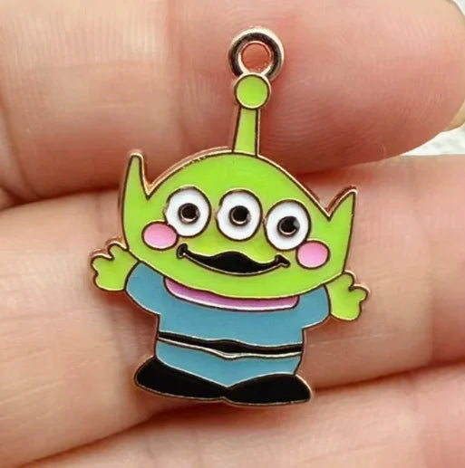 10pcs Cartoon Charm for Jewelry Making Enamel Necklace Keychain Phone Pendant Diy Accessories Alloy Metal Gold ﻿