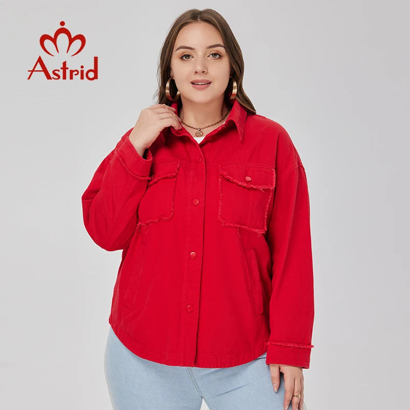 Astrid Women's shirt and blouses fashion Casual Coat Women Clothes Plus Size Spring 2023 New In Outerwear Cowboy Jacket female