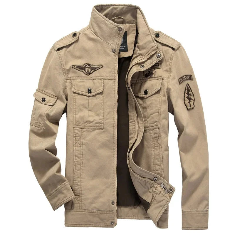 Casual Men's Jacket Autumn Winter New Style Military Workwear Large Size Cotton Jacket Loose Fit Regular Length Casual Style
