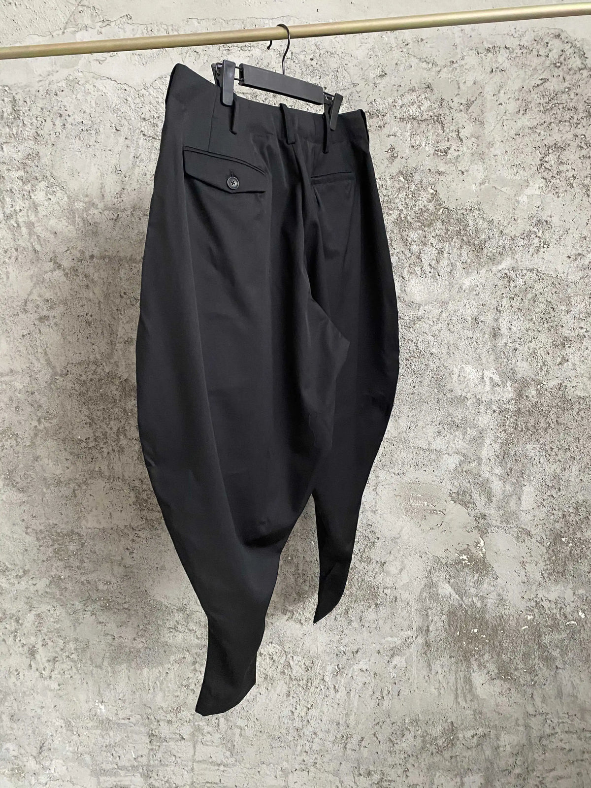 TOP-YAMAMOTO wool silhouette lantern pants, skinny pants, hip-hop street CDG men's pants
