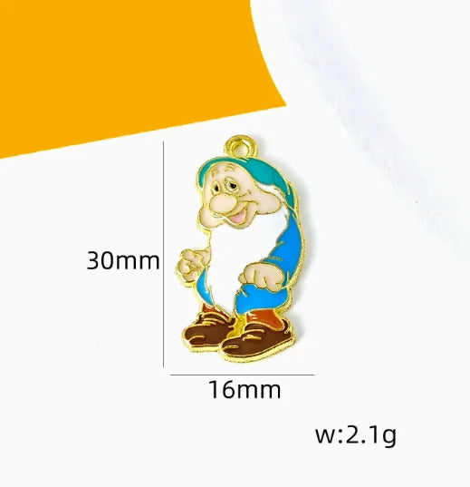 10 pcs Cartoon Charm Pendants Enamel Craft, Perfect for DIY Earrings, Bracelets, Neck