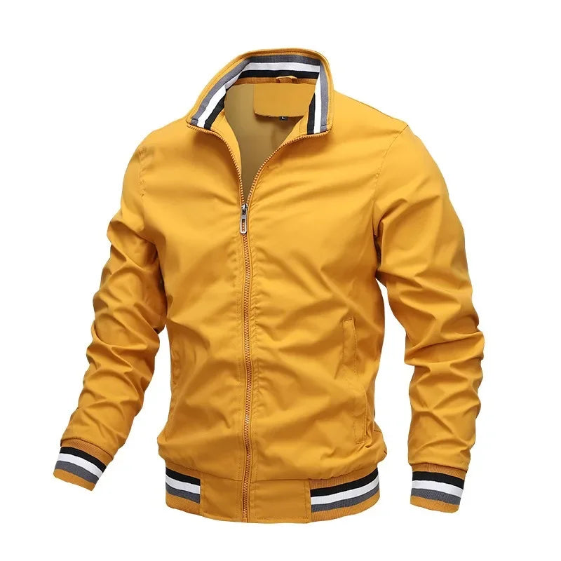Men's Jackets Autumn and Winter Stand Collar Casual Zipper Jacket Outdoor Sports Coat Windbreaker Jacket Men Bomber Oversized