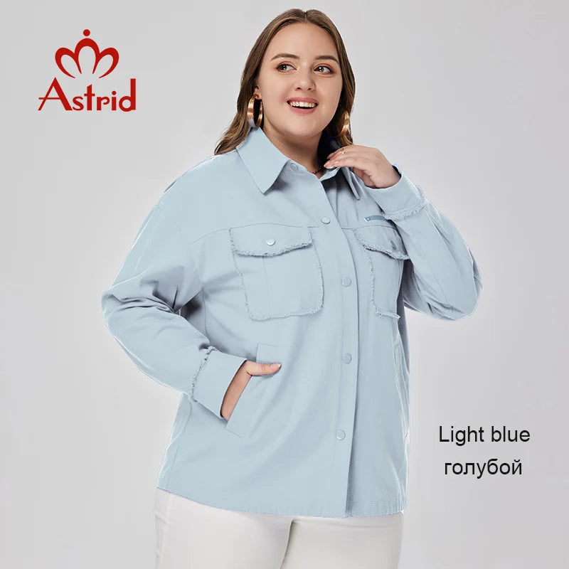 Astrid Women's shirt and blouses fashion Casual Coat Women Clothes Plus Size Spring 2023 New In Outerwear Cowboy Jacket female