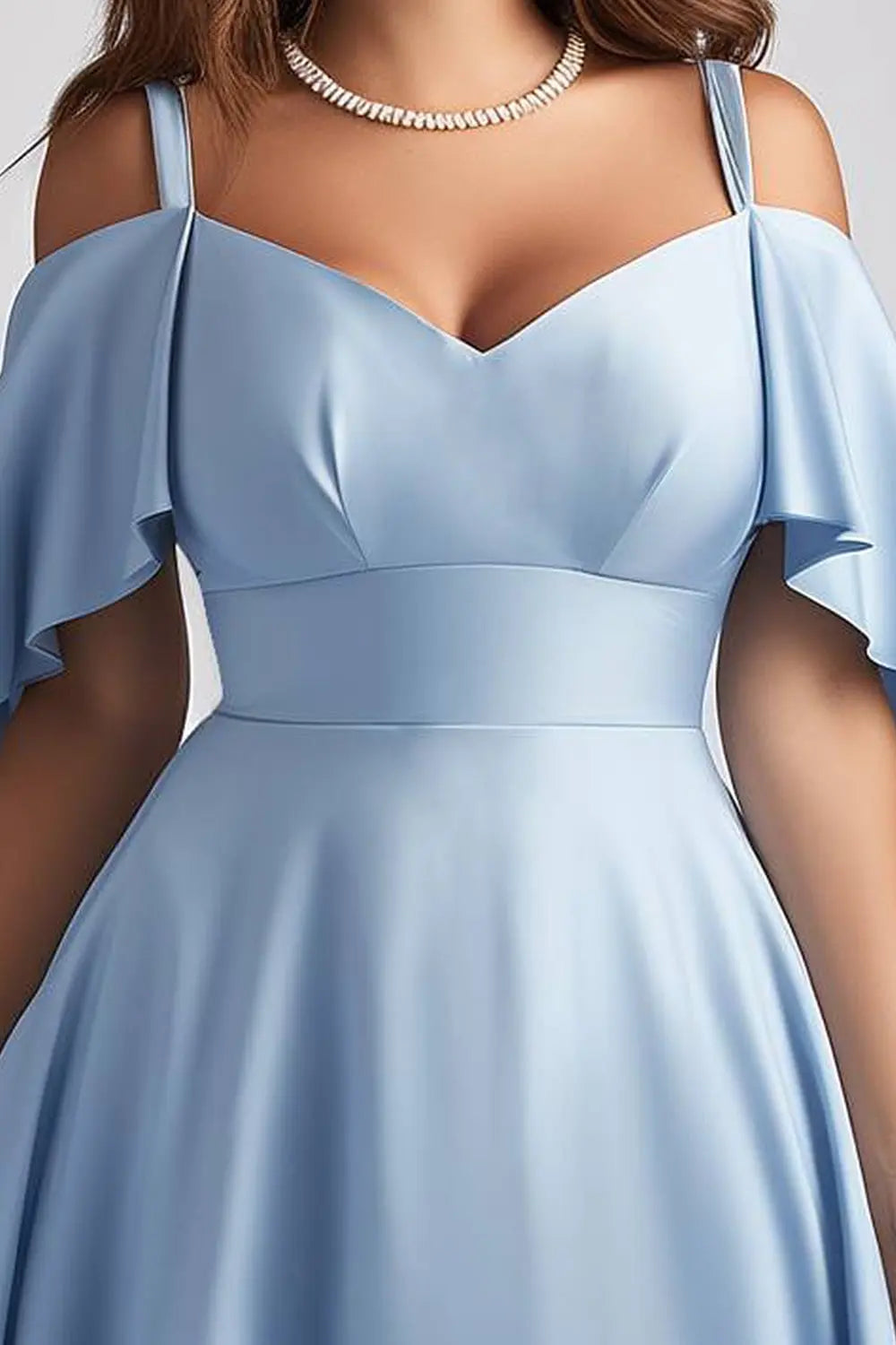 Off Shoulder Elegant Evening Plus Size Dress Chiffon Pleated A-Line Drop Sleeve Sexy V-Neck Summer Wedding Guest Maxi Dress