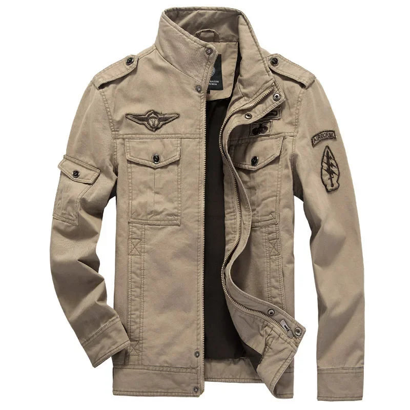 Casual Men's Jacket Autumn Winter New Style Military Workwear Large Size Cotton Jacket Loose Fit Regular Length Casual Style