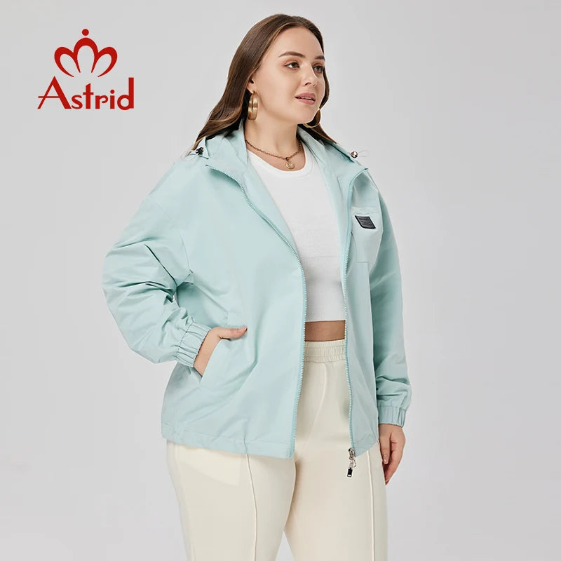 Astrid Women's Spring Jacket 2023 Casual Coat Women Clothes Hooded Bright Short Female Clothing New In Outerwears Plus Size