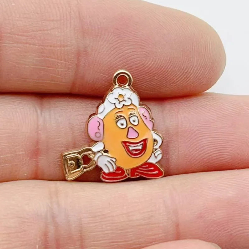 10PCS Cartoon Anime Animal Alloy Enamel Pendant Colorful Dangle DIY Necklace Bracelet Earrings Keychain Accessories